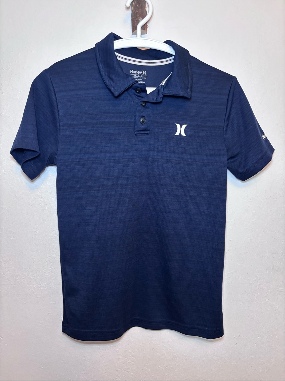 Hurley Boys Medium Dark Navy Striped Performance Polo